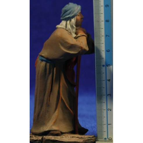 Pastore sostenuto con bastone 9 cm  resina Montserrat Ribes