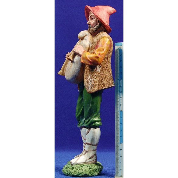 Pastore musicista con cornamusa 25 cm resina