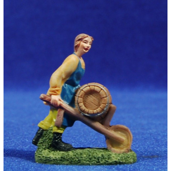 Pastore con carello 6 cm resina