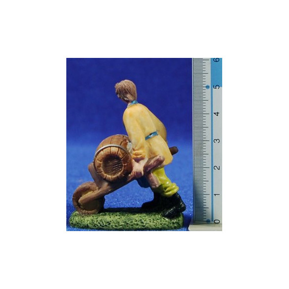 Pastore con carello 6 cm resina