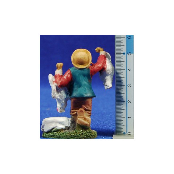 Pastor amb pollastres 6 cm resina