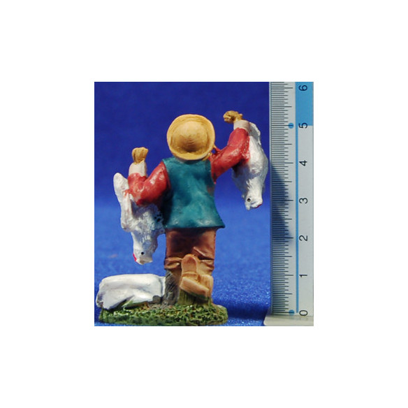 Pastor con gallinas 6 cm resina