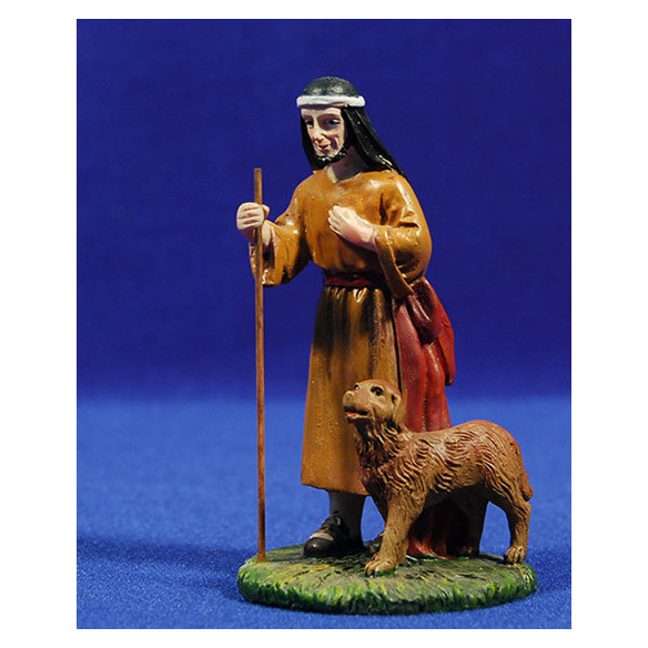 Pastor con perro 10 cm resina Linea Martino Landi