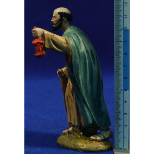 Pastor con linterna 12 cm resina Linea Martino Landi