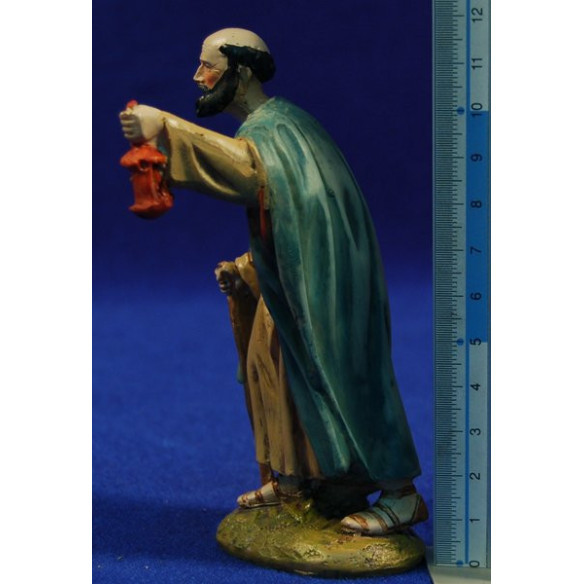 Pastor con linterna 12 cm resina Linea Martino Landi