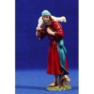 Shepherd with a lamb on shoulder 10 cm resin Martino Landi line