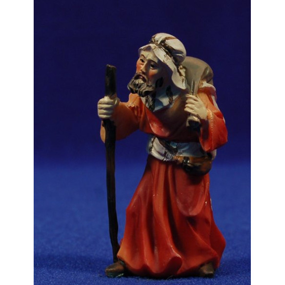 Shepherd walking with a sac 7 cm resin