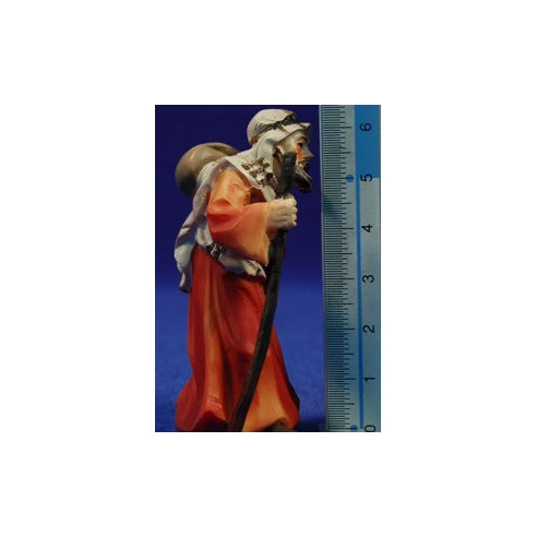Shepherd walking with a sac 7 cm resin