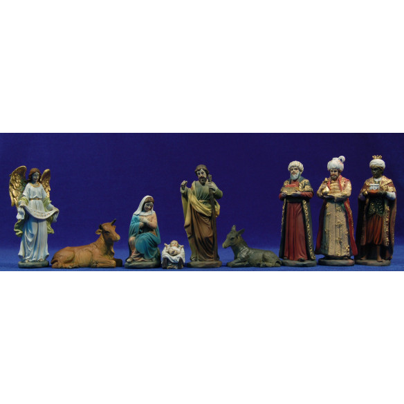 Nacimiento con reyes  13 cm resina