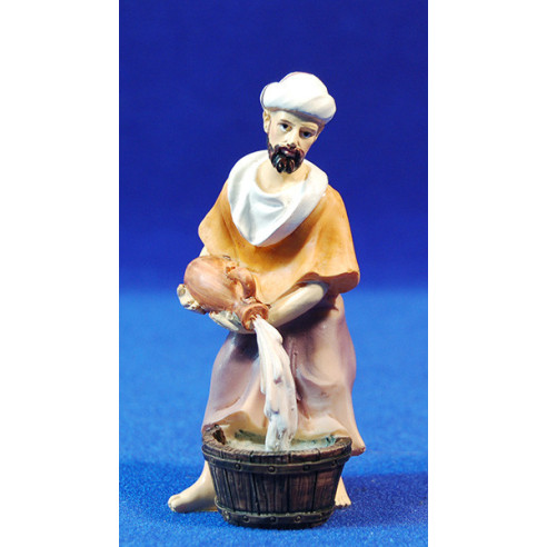 Pastor con jarra y cubo 10 cm resina