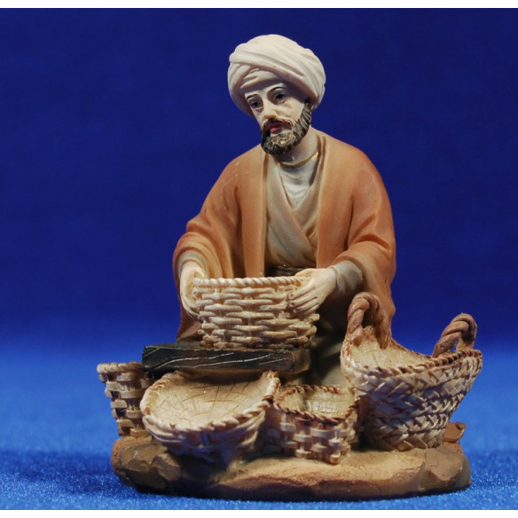 Shepherd with baskets 11 cm resin