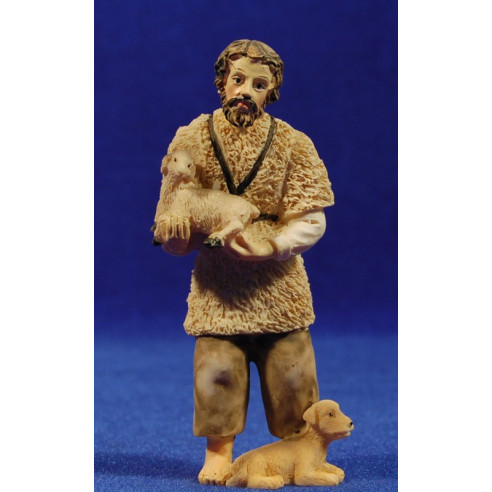Pastore con agnello in braccio 10 cm resina