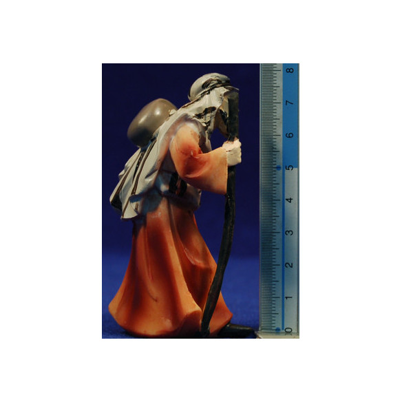 Shepherd walking with a sac 9 cm resin