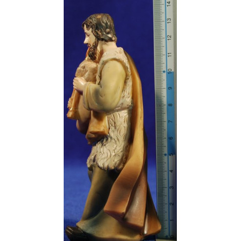 Pastor músico con gaita 15 cm resina