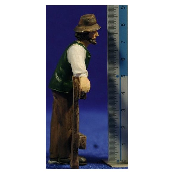 Shepherd with fence 9 cm resin