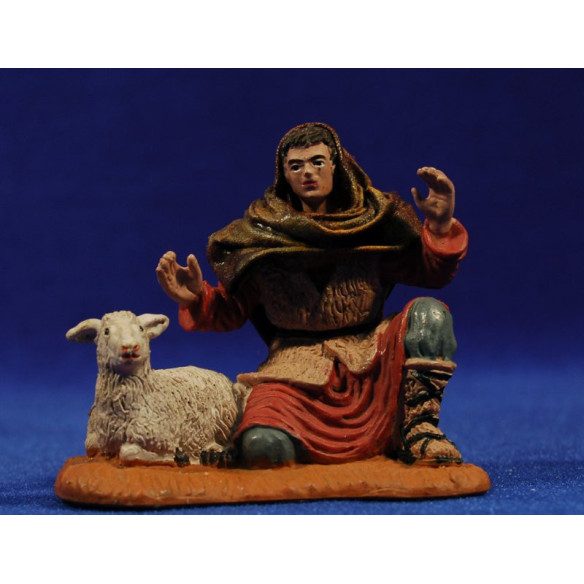 Shepherd addoring with a lamb 10 cm durexina tissue Oliver