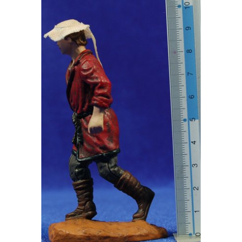 Pastor con sombrero y carretilla 10 cm durexina Oliver