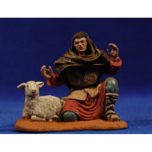 Shepherd addoring with a lamb 10 cm durexina tissue Oliver