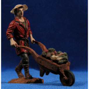 Shepherd  with hat and cart 10 cm durexina Oliver