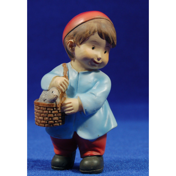 Pastor con cesto naïf 10 cm marmolina Oliver