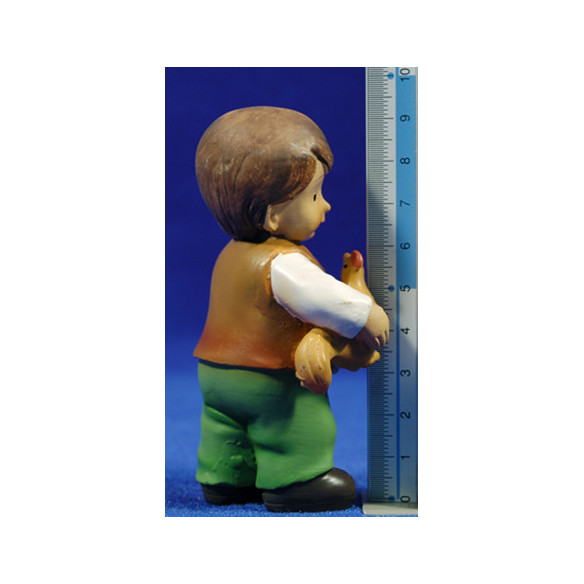 Pastor con gallina naïf 10 cm marmolina Oliver