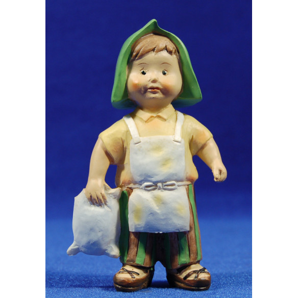 Pastor con saco harina naïf 10 cm marmolina Oliver