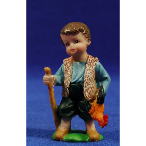 Shepherd with chicken naïf 7 cm marmolina Oliver