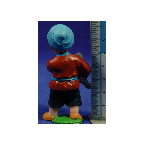 Pastor con pez naïf 7 cm marmolina Oliver