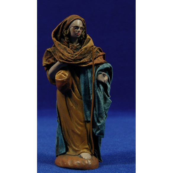 Pastore 12 cm stoffe e terracotta Figuralia