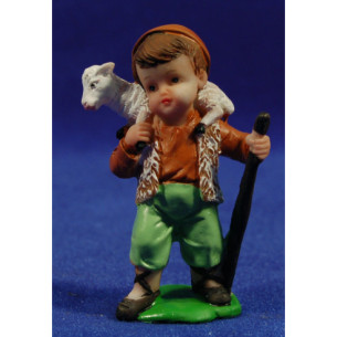 Shepherd with lamb naïf 7 cm marmolina Oliver