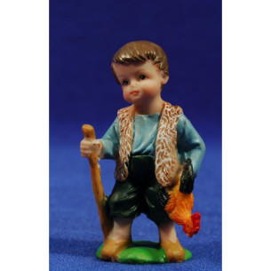 Shepherd with chicken naïf 7 cm marmolina Oliver