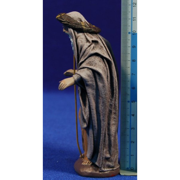 Pastor anciano 12 cm ropa y barro Figuralia
