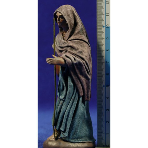 Pastor amb sarró 12 cm roba i fang Figuralia