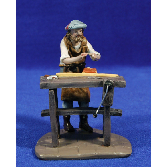 Pastor fuster amb taula 12 cm roba i fang Figuralia