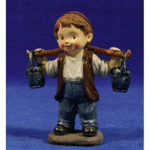 Pastor amb cubells naïf 8 cm marmolina Belenes Puig