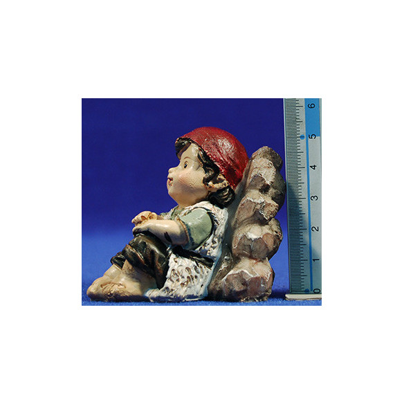 Shepherd farmer seating naïf 8 cm marmolina Belenes Puig