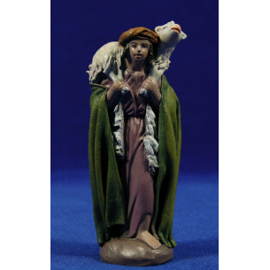 Shepherd with lamb 12 cm clay and clothes Figuralia