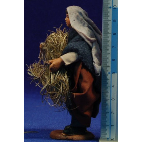 Shepherd with straw 10 cm clay and clothes