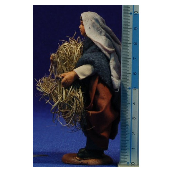Shepherd with straw 10 cm clay and clothes