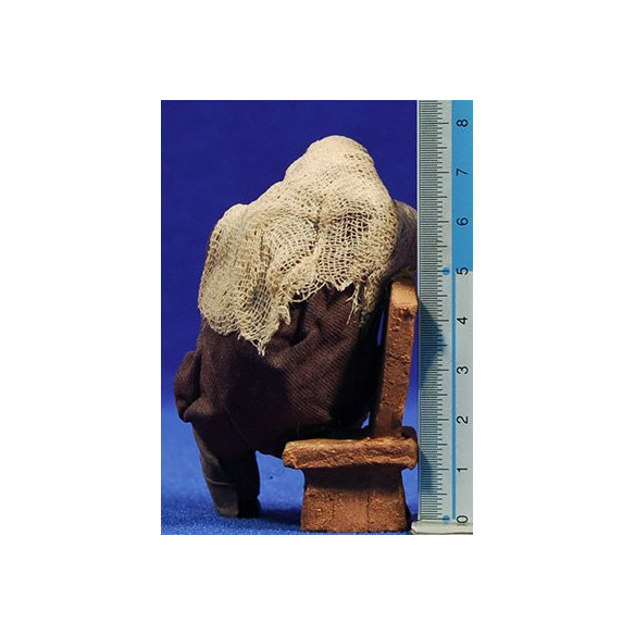 Shepherd sleeping on a chair 10 cm clay and clothes