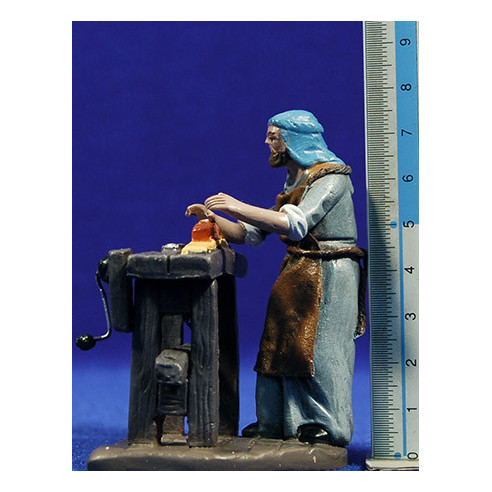 Shepherd carpebter 8 cm clay and clothes Figuralia