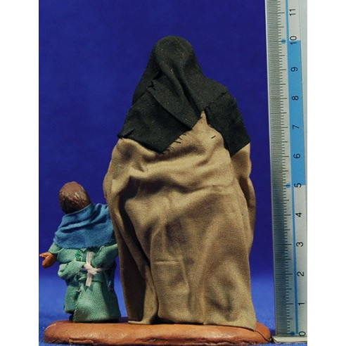 Shepherd with children 10 cm clay and clothes