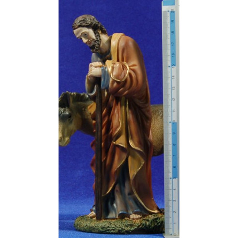 Nacimiento con reyes y pastor 20 cm resina