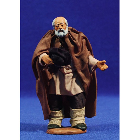 Pastore porge capello 13 cm stoffe e terracotta