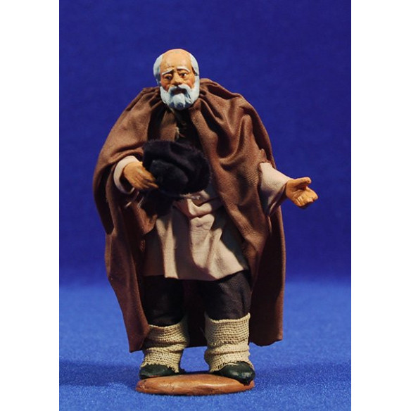 Pastore porge capello 13 cm stoffe e terracotta