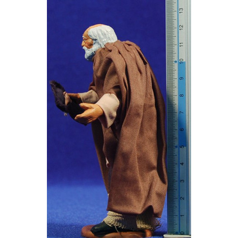 Pastore porge capello 13 cm stoffe e terracotta