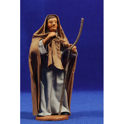 Pastore che si copre 13 cm stoffe e terracotta