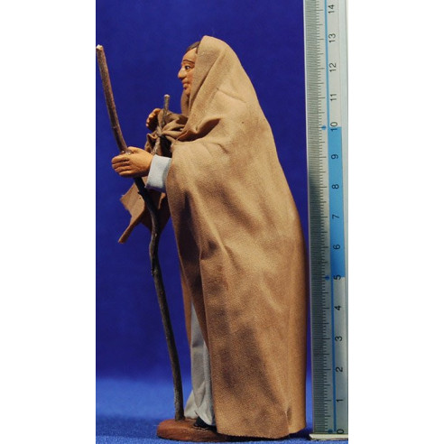 Pastore che si copre 13 cm stoffe e terracotta