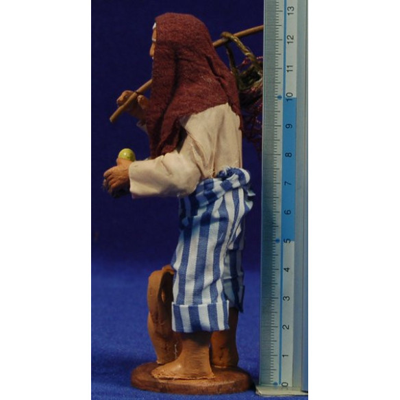 Pescatore 13 cm stoffe e terracotta