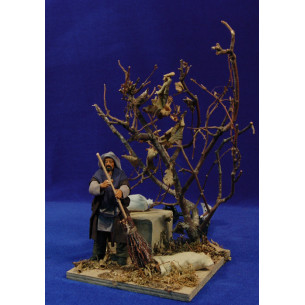 Shepheard cleaning under a tree movement 12 cm clay and clothes